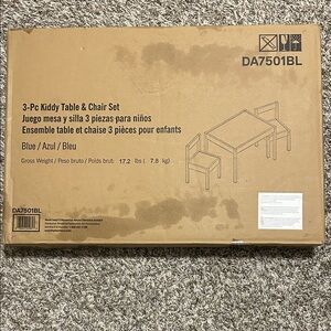 3-Pc Kids Table & Chair Set - Blue